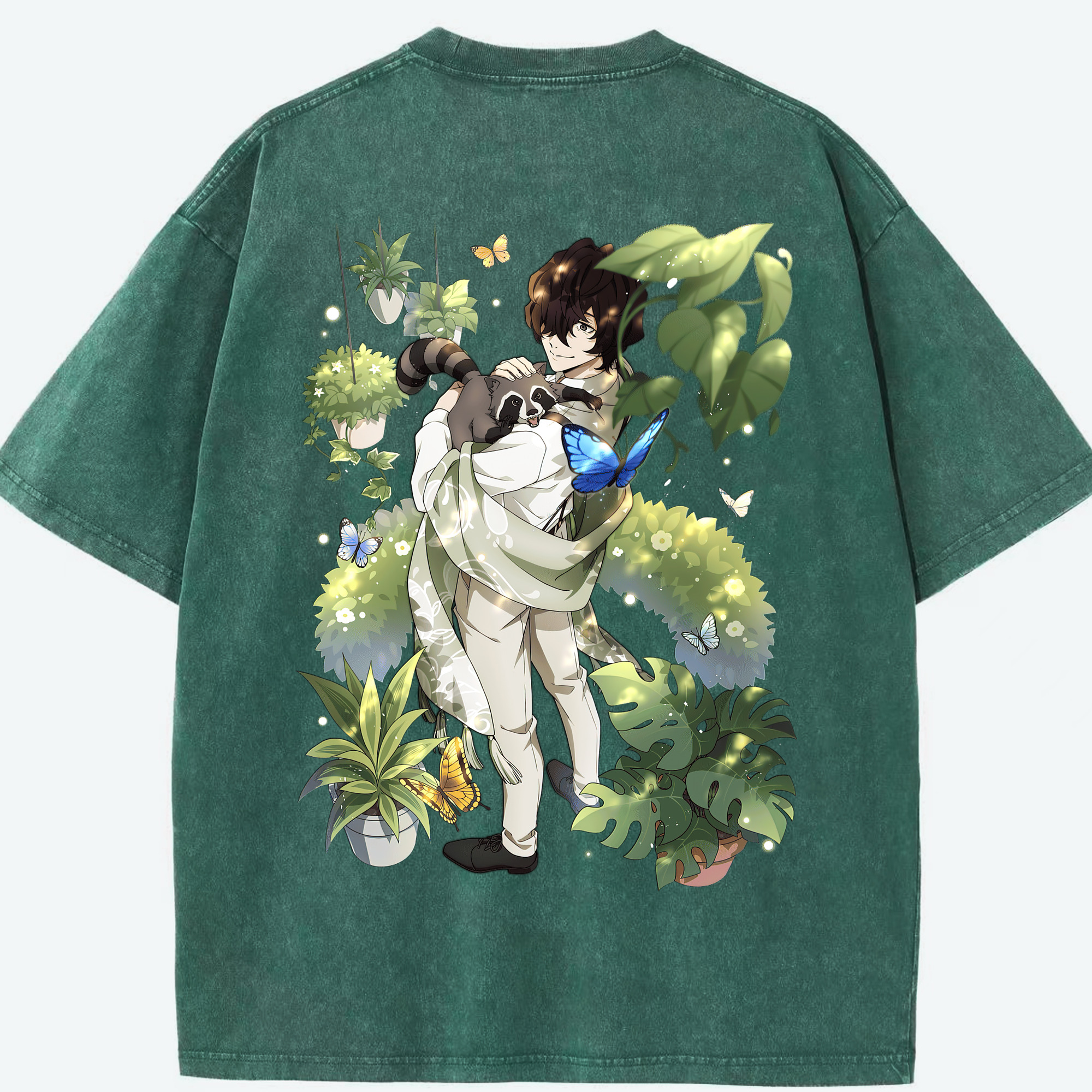（画像用） 文豪ストレイドッグス Bungo Stray Dogs 綿100% ヴィンテージ風 半袖Tシャツ（背面プリント）